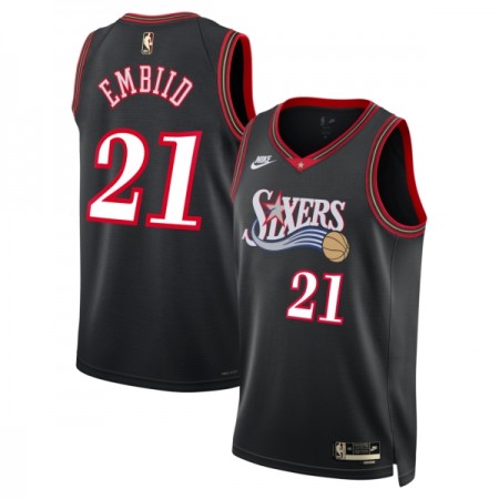 Camiseta Hombre Philadelphia 76ers Joel Embiid 2025-26 Nike Classic Edition Negro Swingman